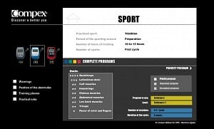 Vous pourrez choisir la langue française pour planifier vos entrainements avec l'appareil electrostimulation Compex. © Compex