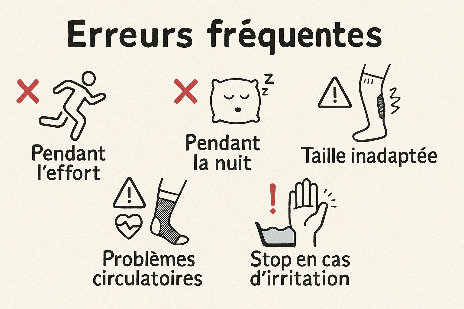 Erreurs avec chaussettes récupération