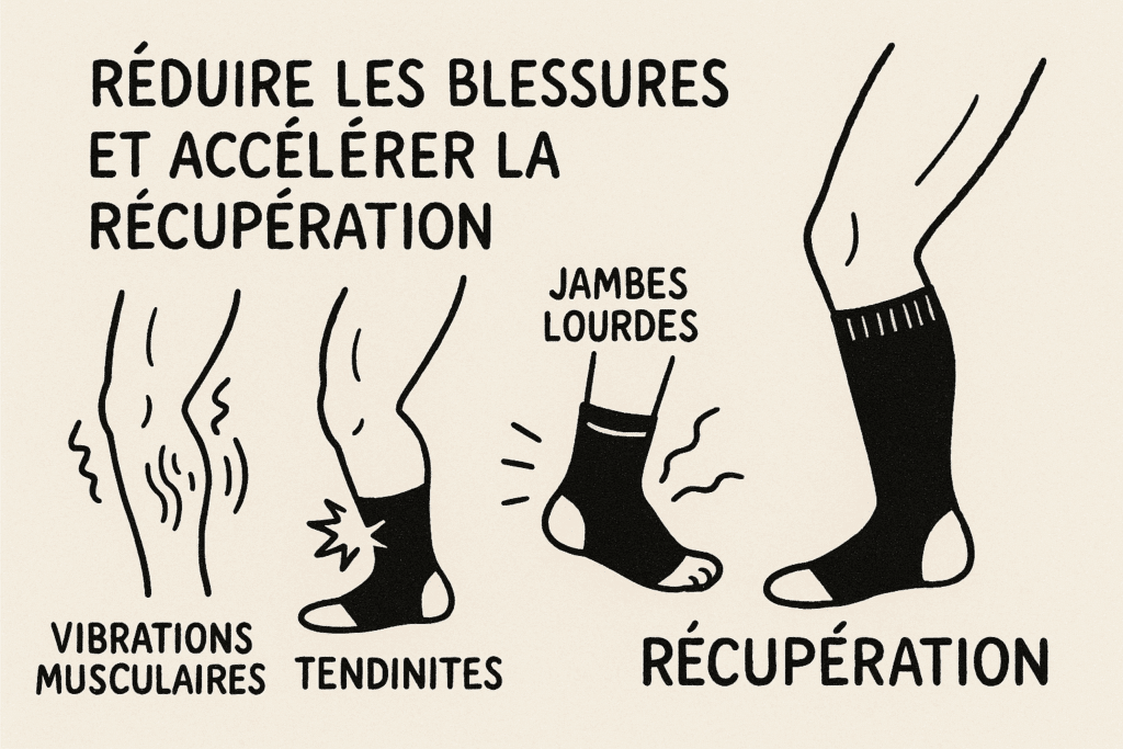 Réduire les blessures avec les chaussettes de récupération