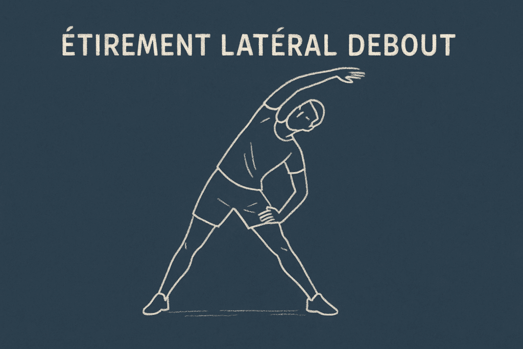 Étirement adducteur latéral debout