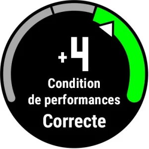 Statut entrainement Garmin forme correcte, aide, exercice, oxygène, epoc, produit, score, charge aigue garmin, garmin vo2max mise à jour, niveau d'activité physique garmin, preparation a l'entrainement garmin