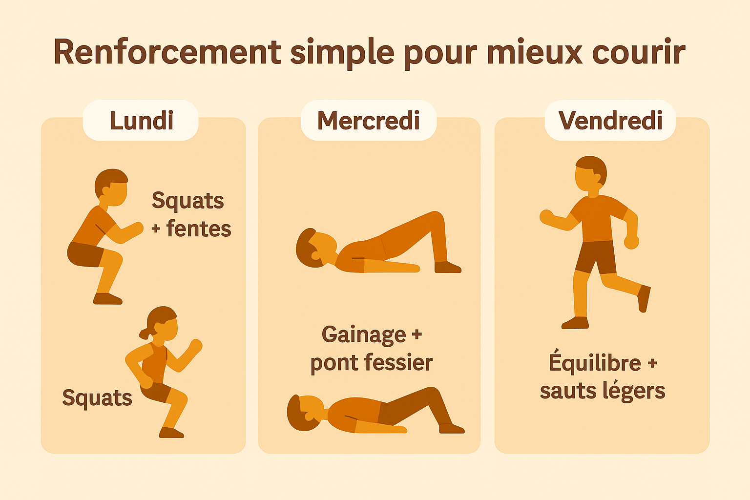 Renforcement musculaire simple pour mieux courir en endurance fondamentale