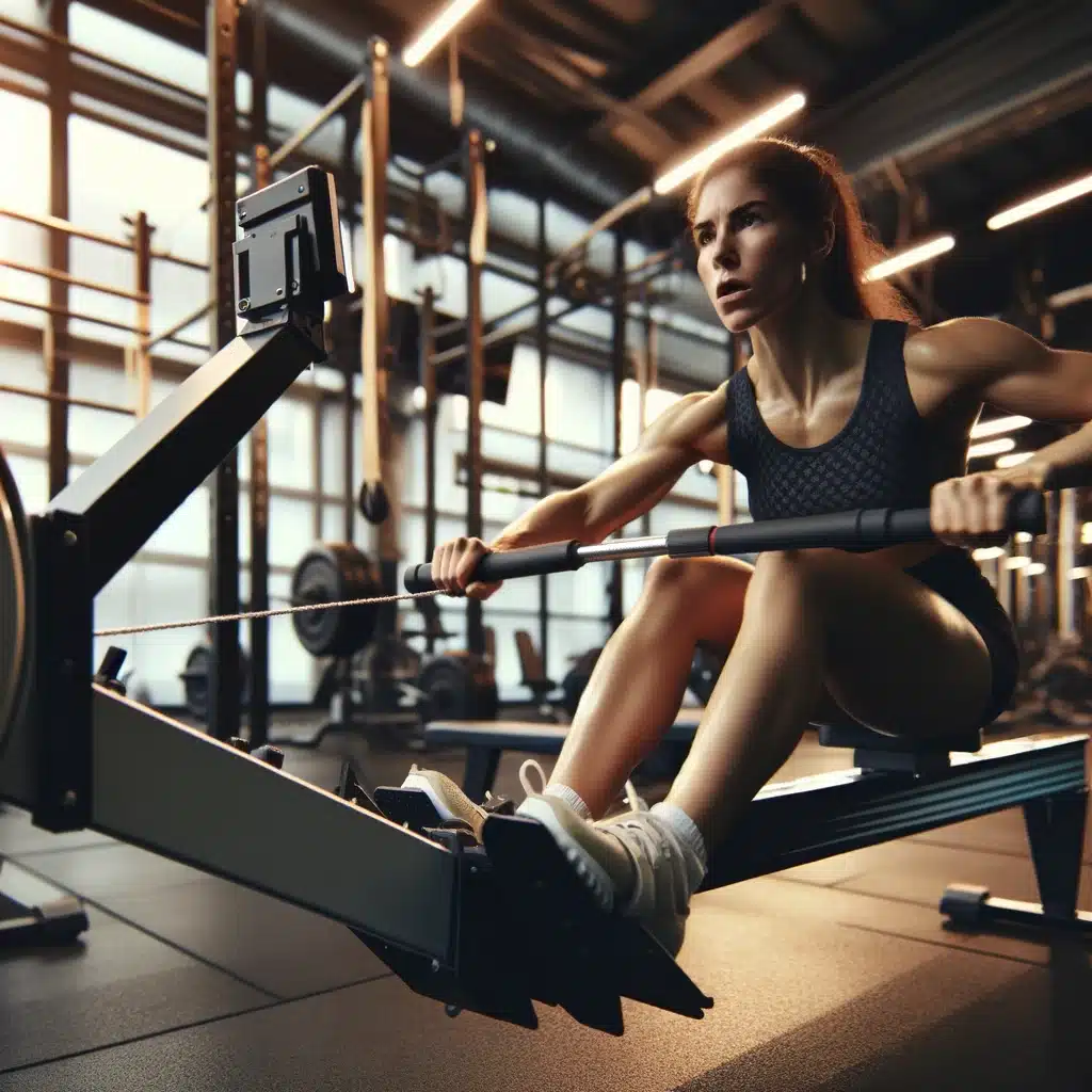 Brûler des calories au quotidien avec des rameurs et exercice d’un coach pour perdre du poids