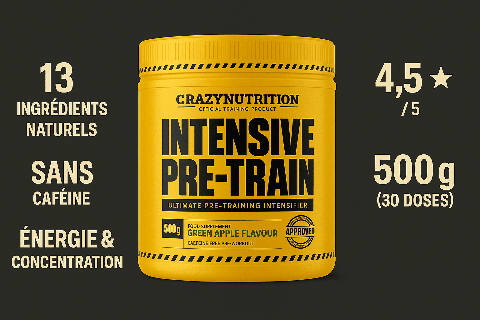 Avantages Intensive Pre Train de Crazy Nutrition