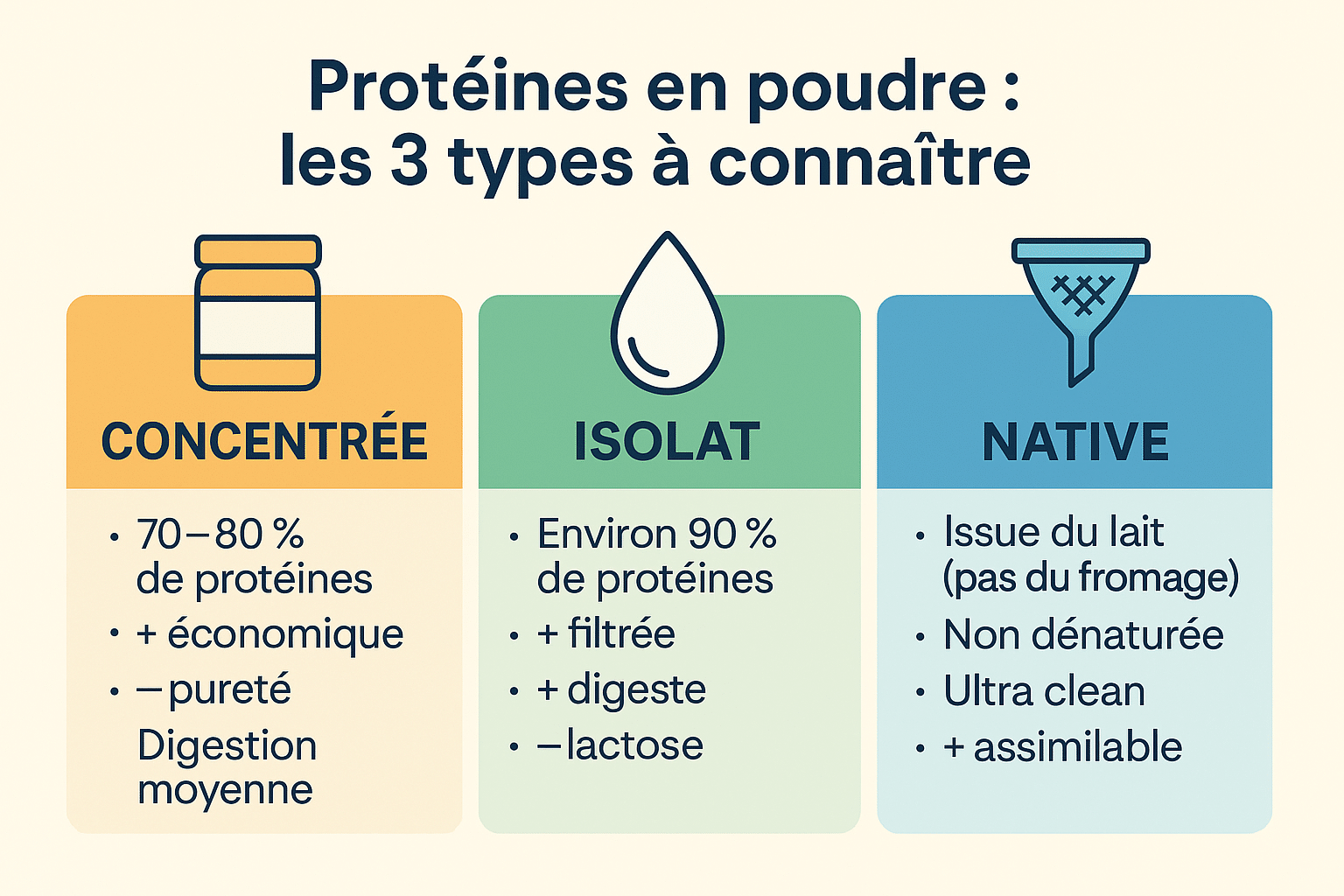 Comparatif des types de protéines en poudre