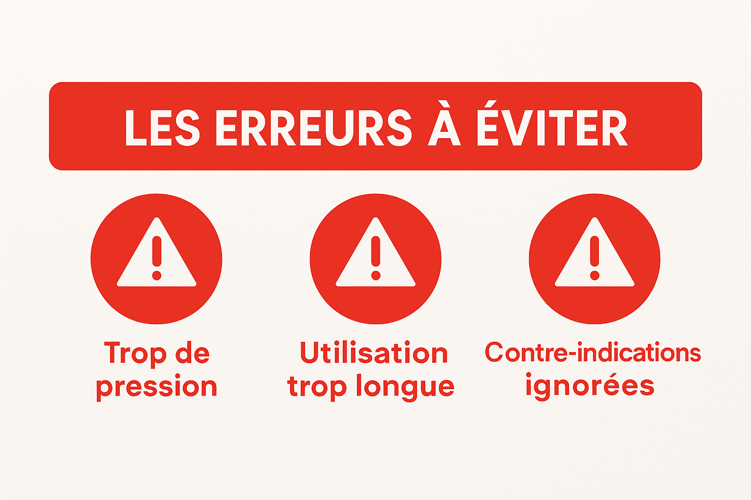 Erreurs avec bottes de pressothérapie