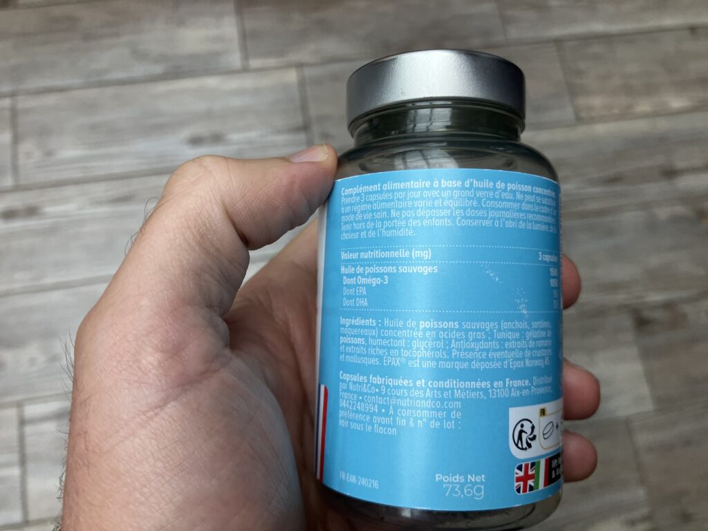 Huiles de poissons Omega 3 et ratio epa dha concentrée sous forme naturelle pour ce complément alimentaire oméga 3