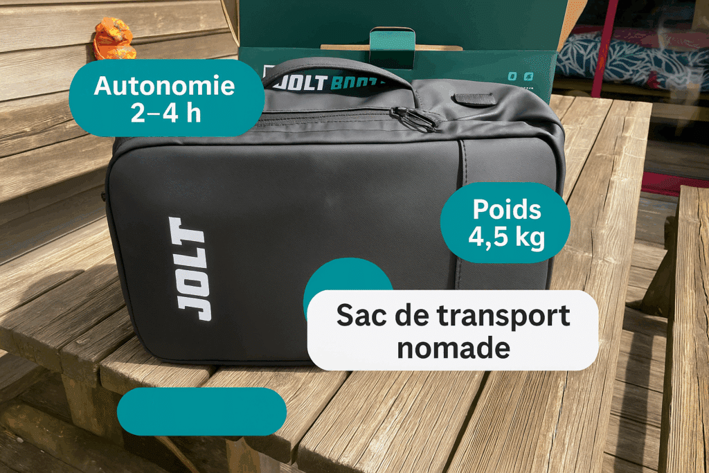 Autonomie bottes Jolt et sac de transport
