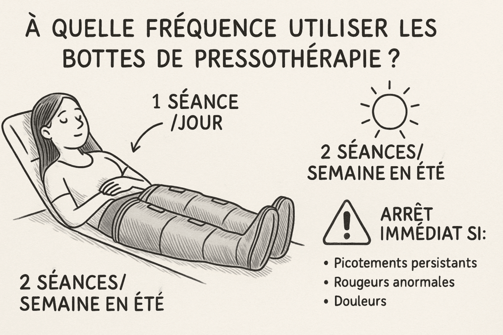 Fréquence utilisation bottes pressothérapie