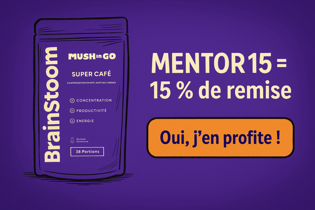 15 % de remise sur Mushngo avec le code MENTOR15