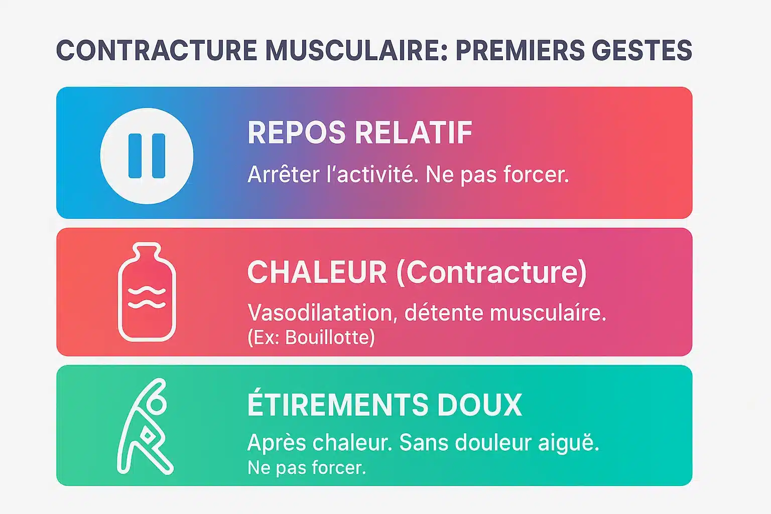 Premiers soins pour les contractures musculaires