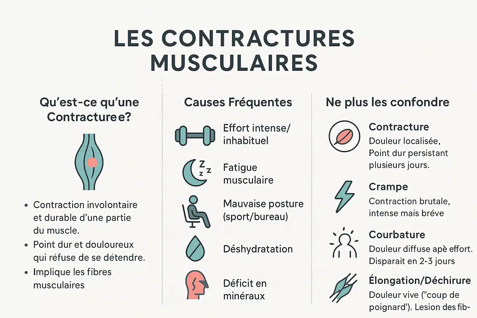 Schéma d'un muscle en contracture