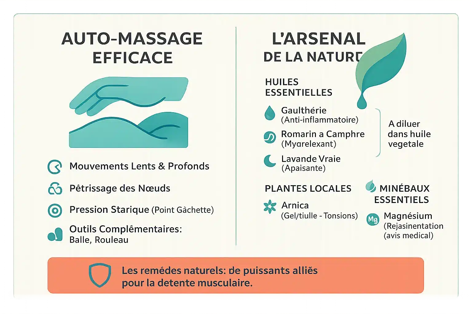 Auto-massage et remèdes naturels pour les contractures musculaires