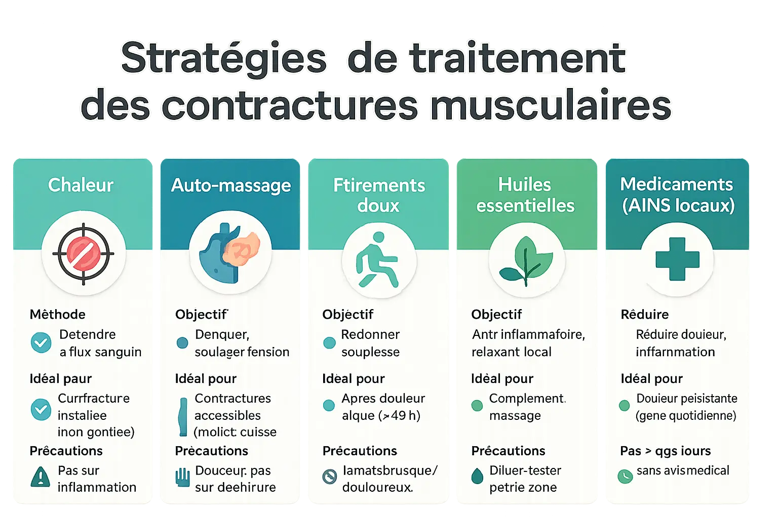 Illustration des traitements des contractures musculaires