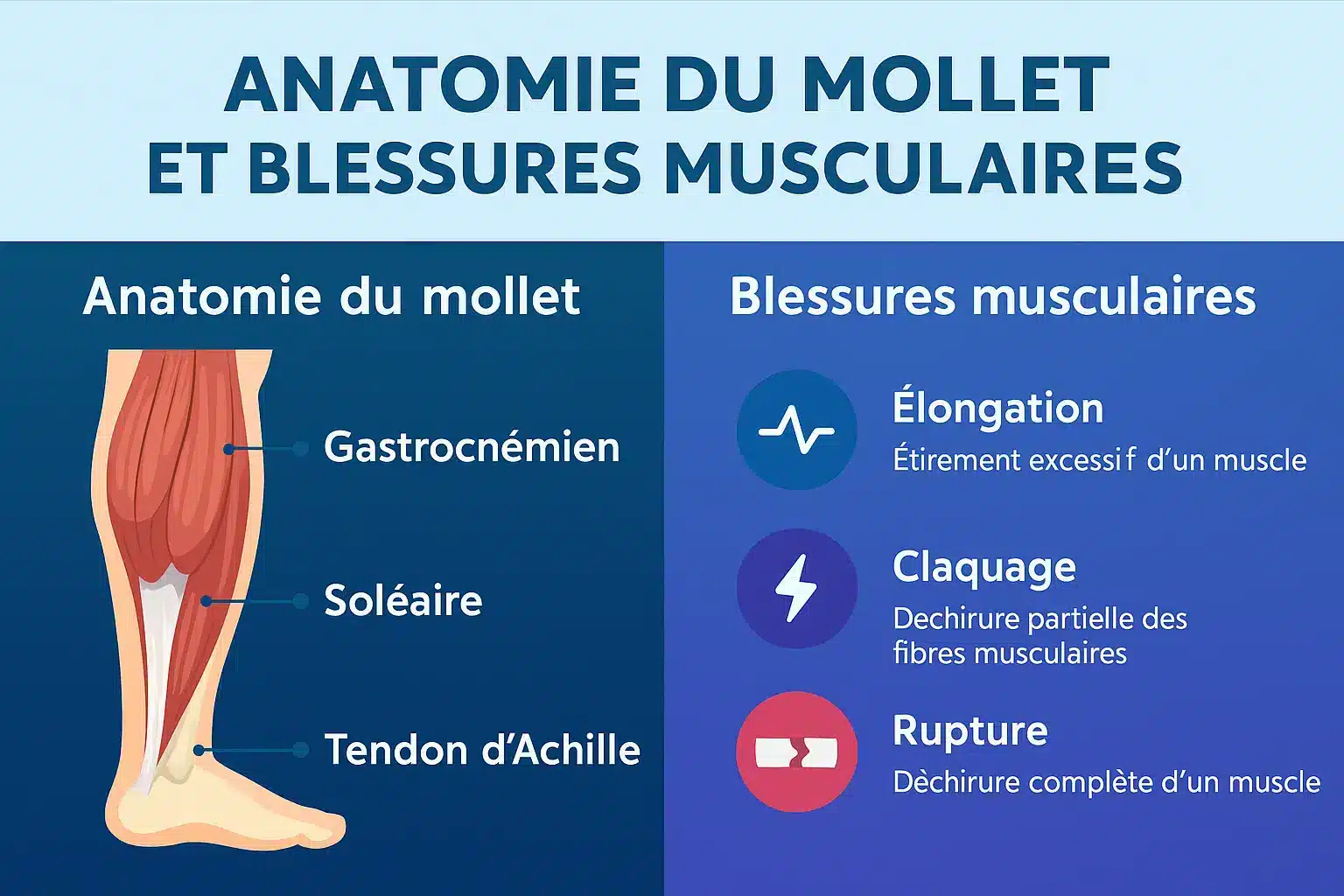 Anatomie et blessures du mollet