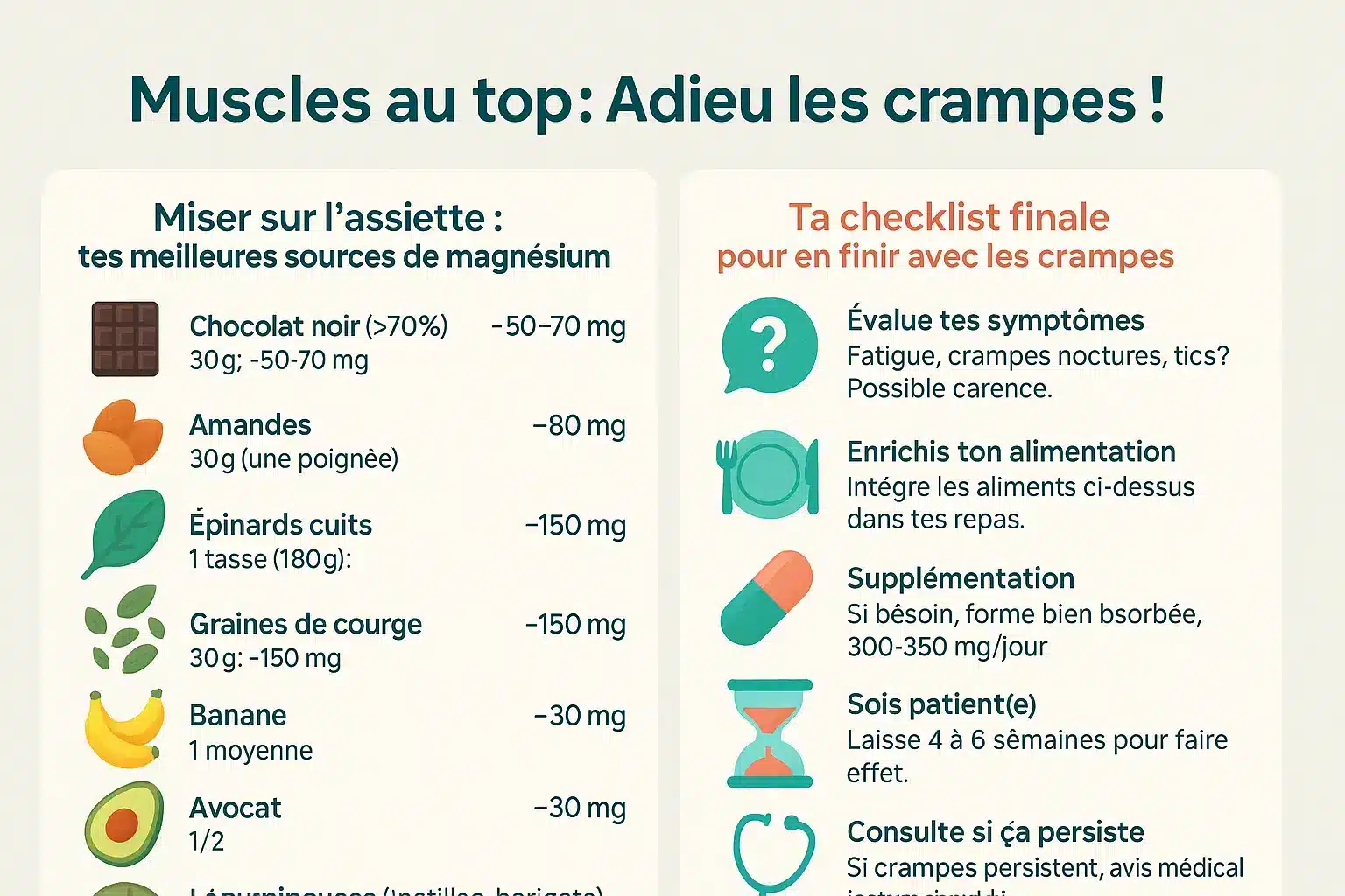 Prévention des crampes musculaires avec le magnésium