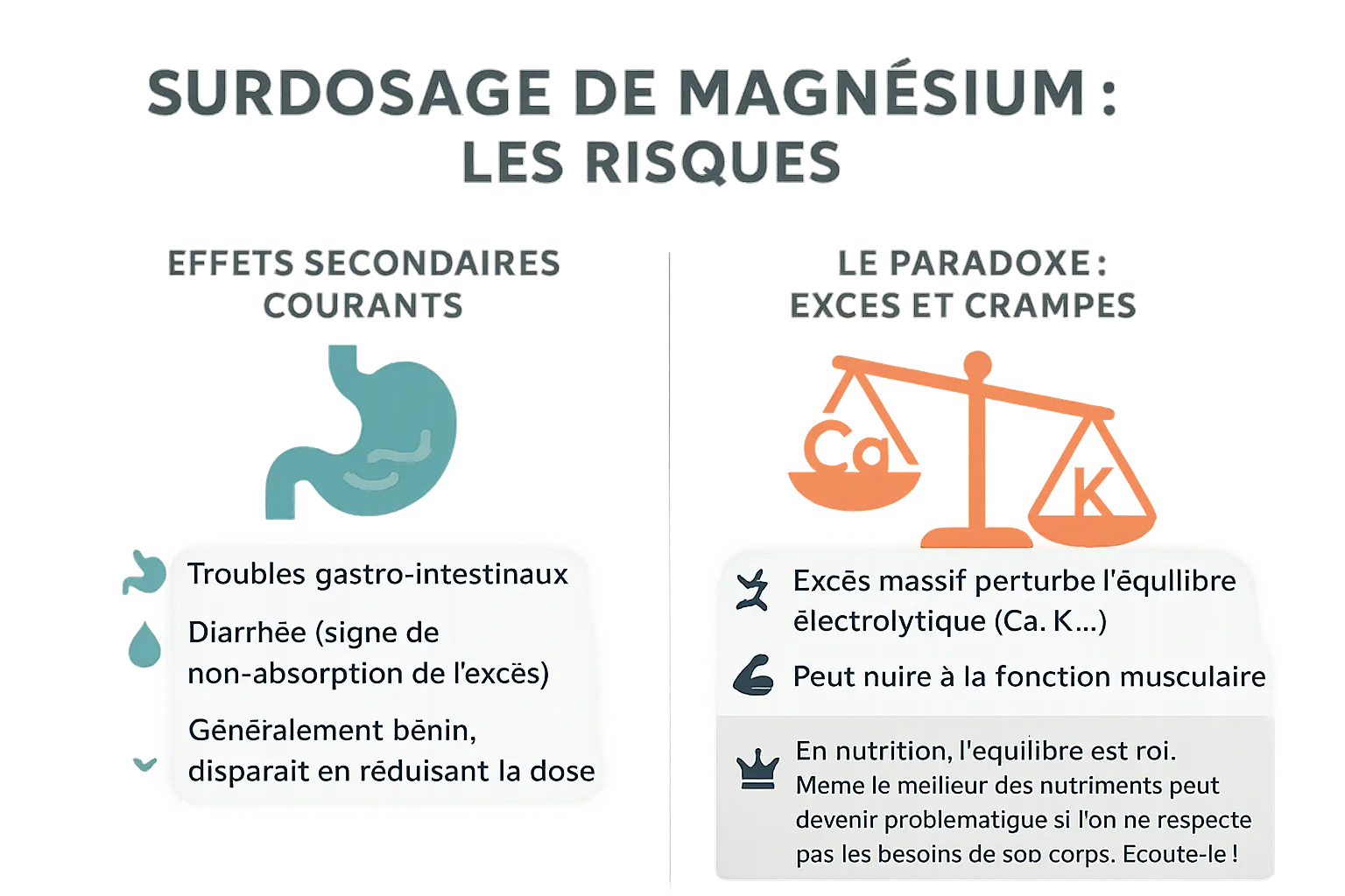 Illustration sur les risques du surdosage en magnésium
