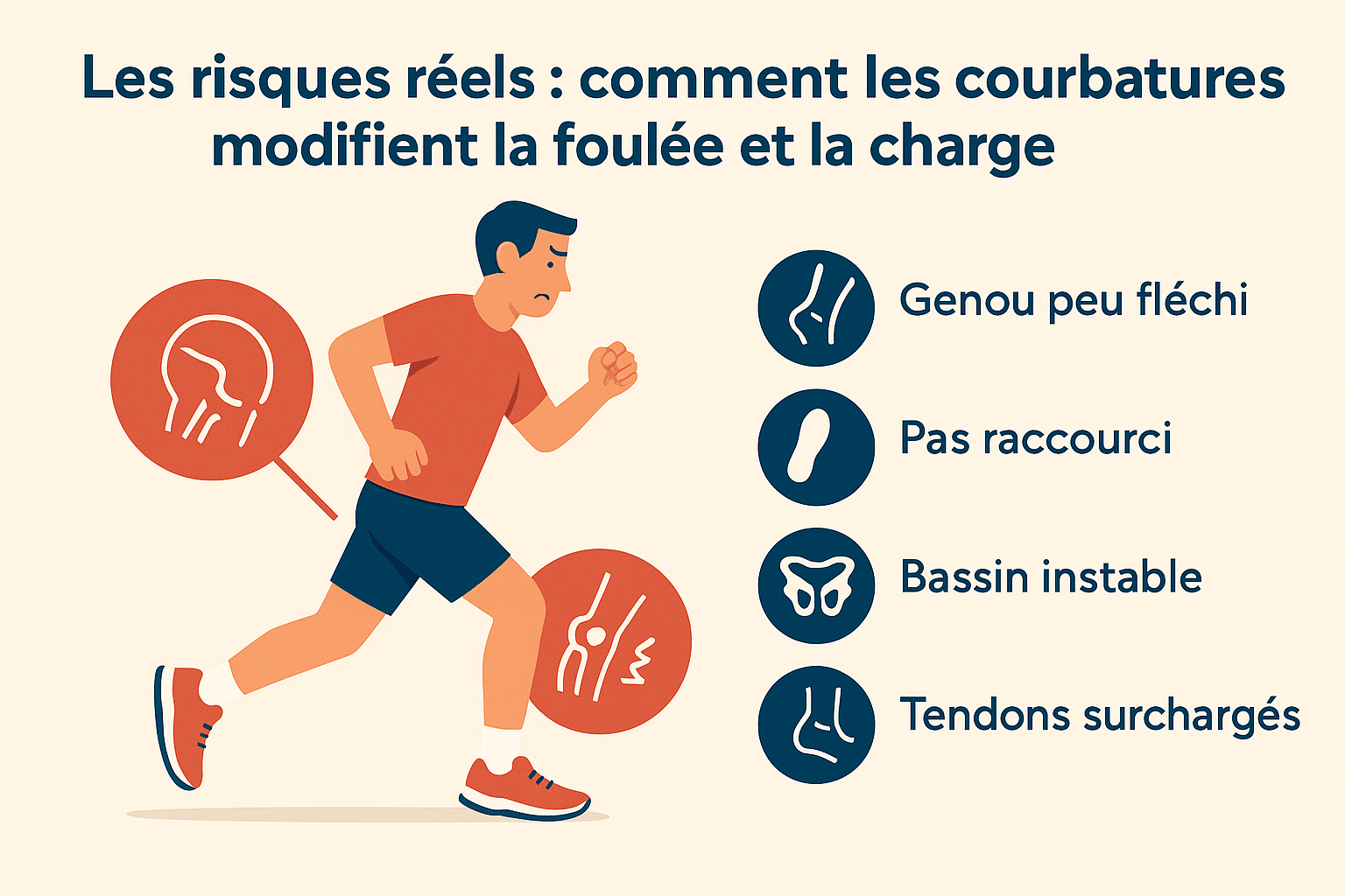 Courir avec des courbatures et foulée