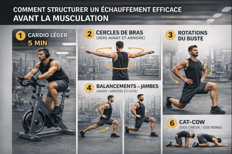 Échauffement efficace avant musculation