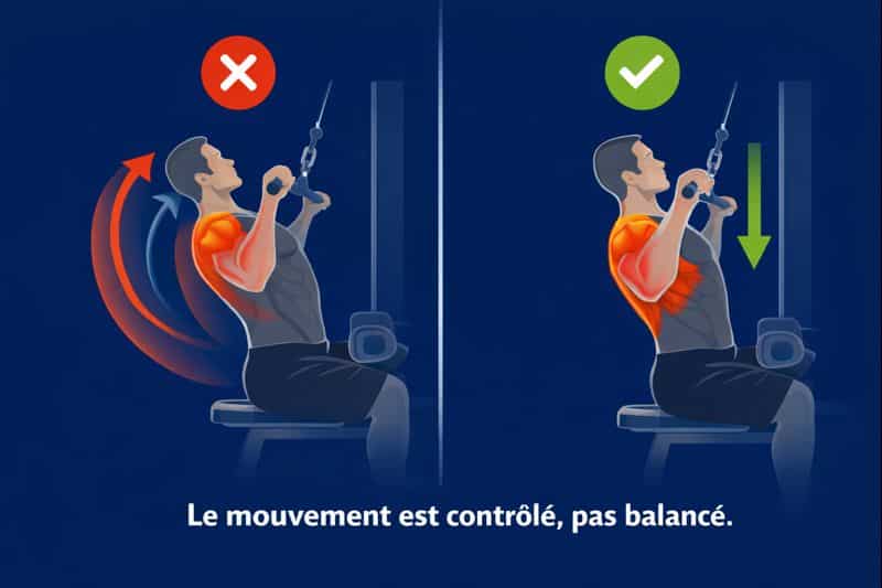 Faire le bon mouvement pour tirage vertical à la poulie