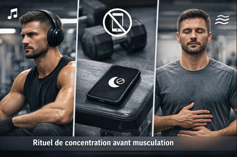 Habitudes de concentration avant musculation