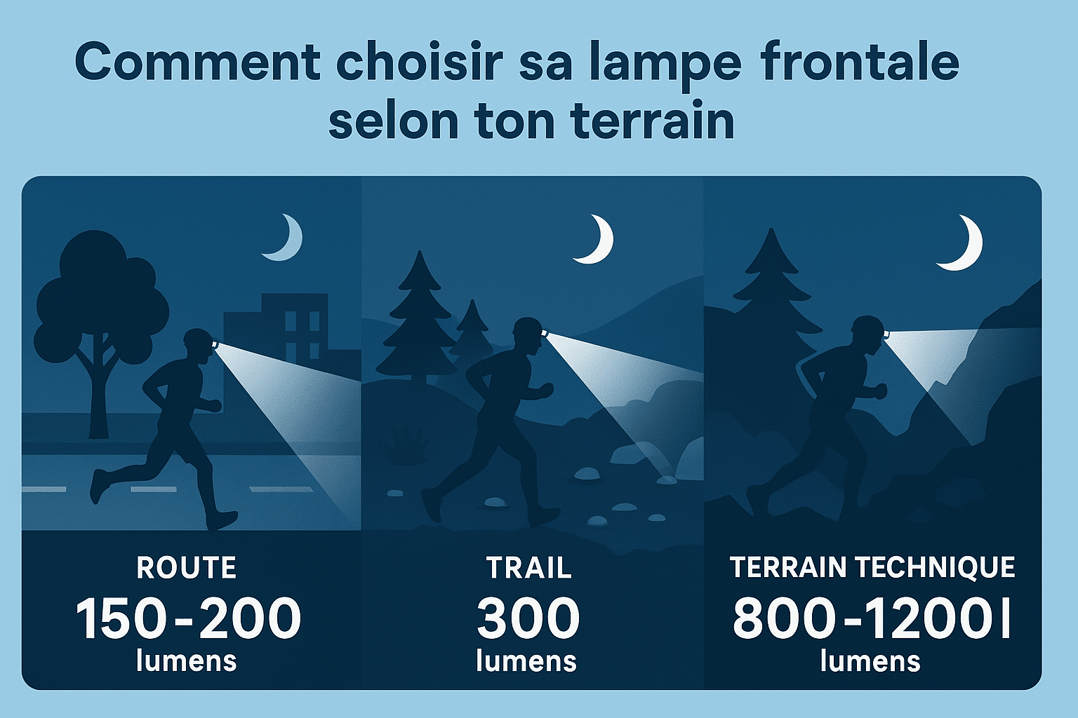 Quelle lampe frontale choisir selon le terrain