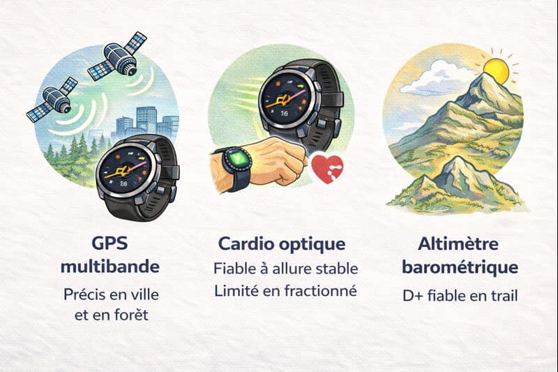 Critères Montre sportive AMOLED abordable
