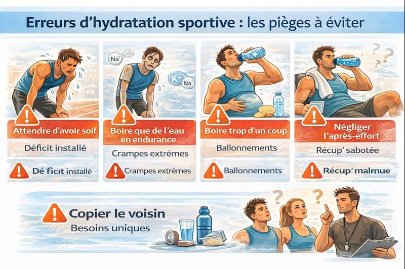 Erreurs courantes en hydratation sportive