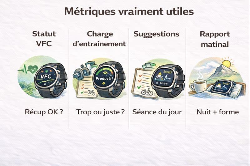 Métriques utiles montre AMOLED