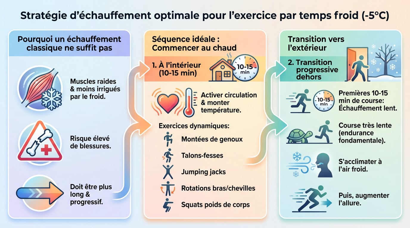 Stratégie d'échauffement optimale pour la course à pied par temps froid avec exercices en intérieur