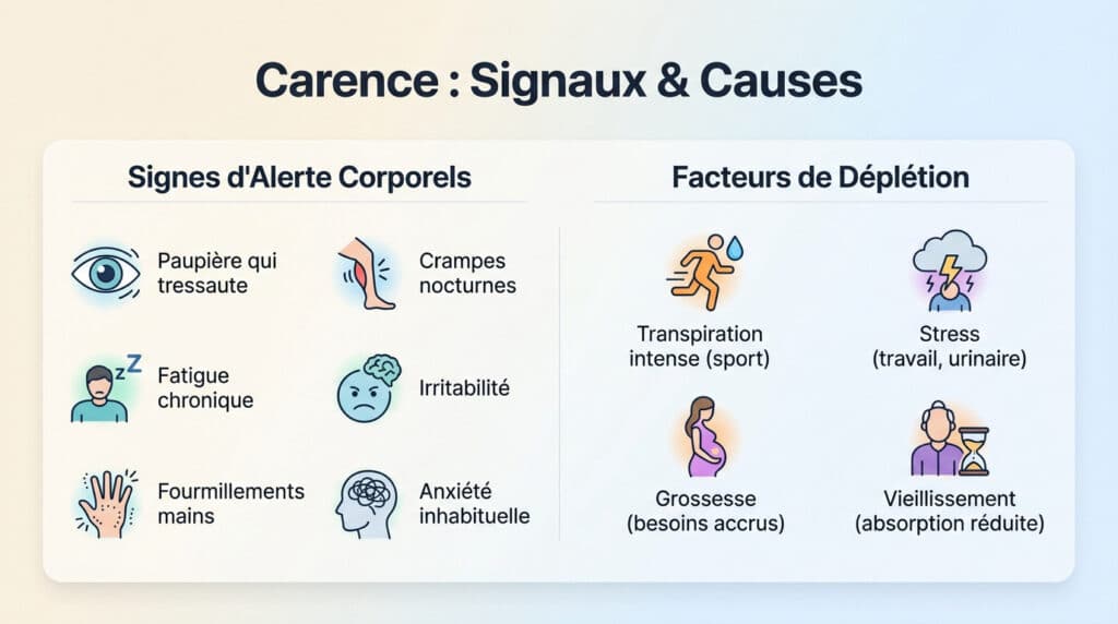 carence signaux et causes