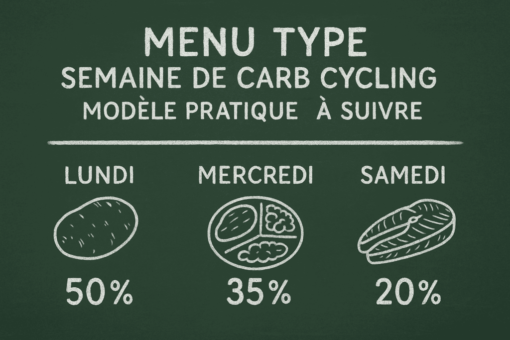 Menu type pour carb cycling