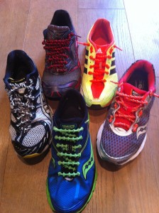 Lacet chaussure Xtenex : Plusieurs chaussures équipées de ces lacets